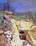 streeton blue mountain tunnel Art A4 Photo Print