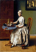 stretched Jean Etienne Liotard A Lady pouring Chocolate La Chocolatiere A4 Photo Print