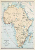 stretched Map Round the black mans garden 1893 Sketch map of Africa A4 Photo Print