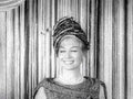 striped hat portrait1980s 1990s A4 Photo Print