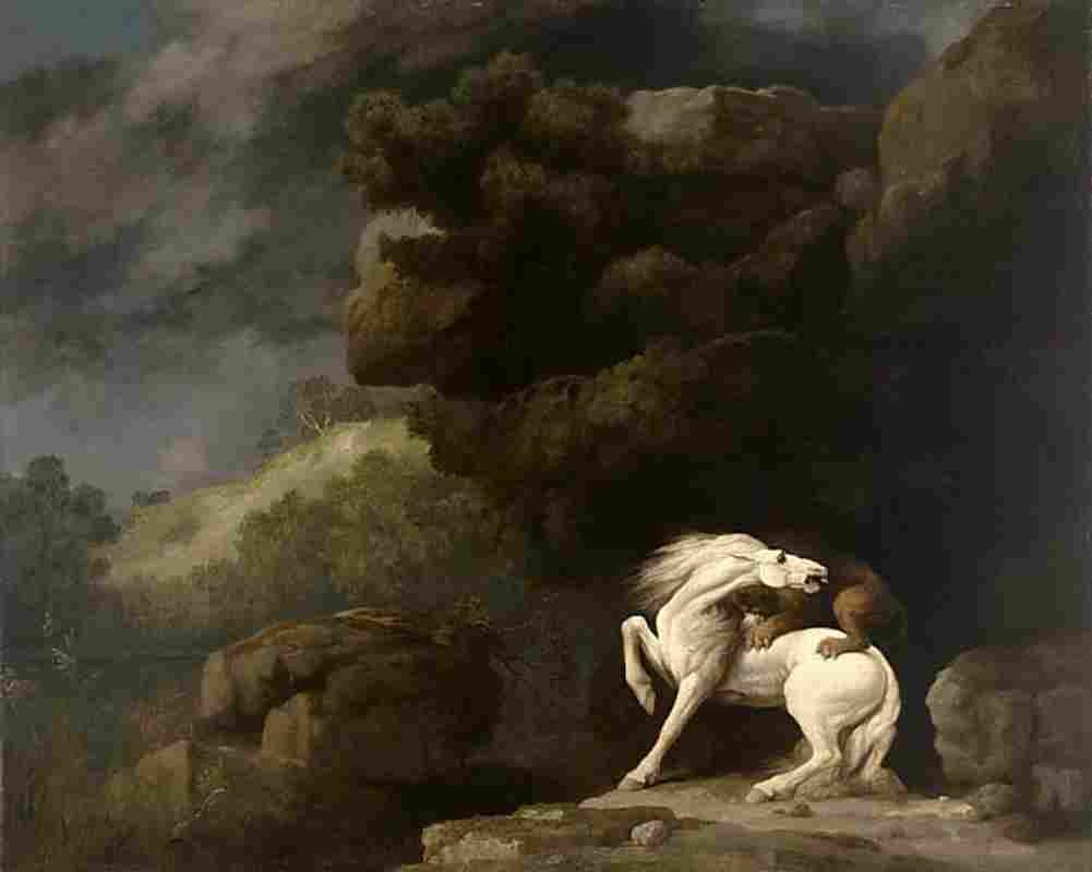 stu A Lion Attacking a Horse Art A4 Photo Print