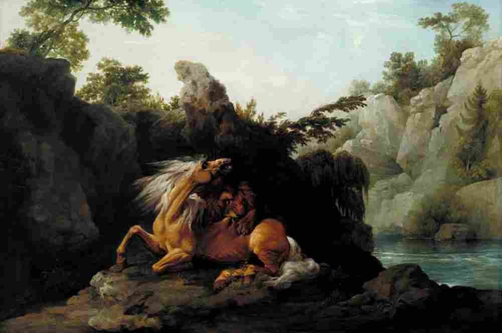 stu Lion Devouring a Horse Art A4 Photo Print