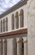stucco building windows 1980s 1990s A4 Photo Print