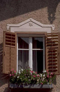 stucco window roses 1980s 1990s A4 Photo Print