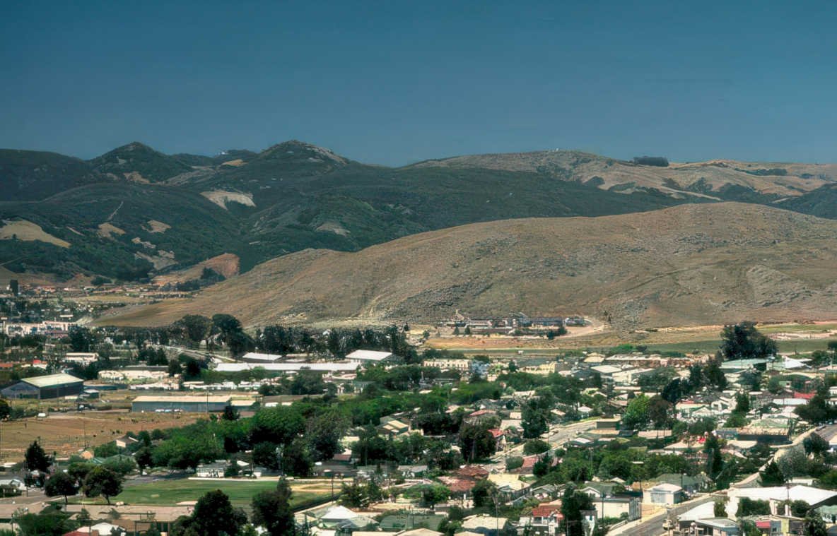 suburban hills landscape Vintage A4 Photo Print