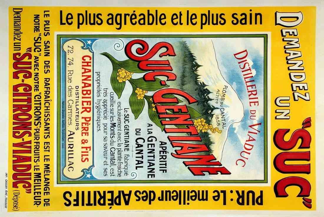 suc gentiane 1930s aperitif liqueur french A4 Photo Print