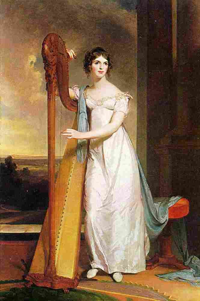 sully Eliza Ridgely with a Harp Art A4 Photo Print