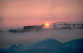 sunrise bridge fog Vintage A4 Photo Print