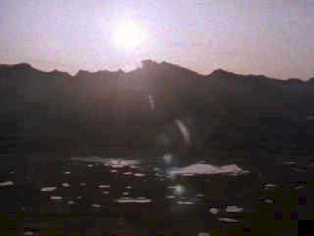 sunrise lake mountains1980s 1990s A4 Photo Print