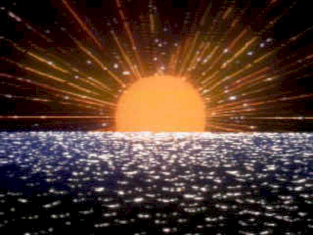 sunrise ocean colors1980s 1990s A4 Photo Print