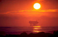 sunrise oil rig Vintage A4 Photo Print