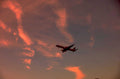 sunset airplane sky 1980s 1990s A4 Photo Print