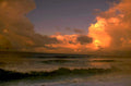 sunset beach clouds 1980s 1990s A4 Photo Print