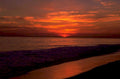 sunset beach evening 1980s 1990s A4 Photo Print