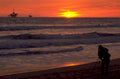 sunset beach figures 1980s 1990s A4 Photo Print