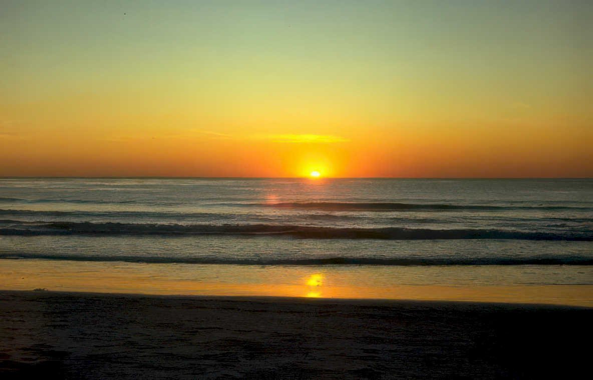 sunset beach golden 1 Vintage A4 Photo Print