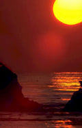 sunset beach golden Vintage A4 Photo Print
