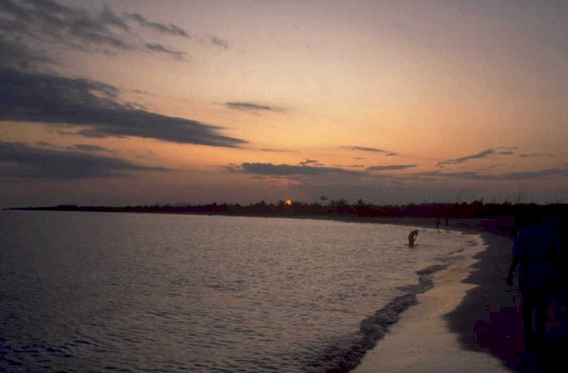 sunset beach long 1980s 1990s A4 Photo Print