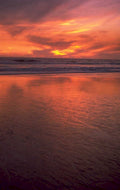 sunset beach reflection 2 1980s 1990s A4 Photo Print