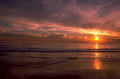 sunset beach reflection 5 1980s 1990s A4 Photo Print