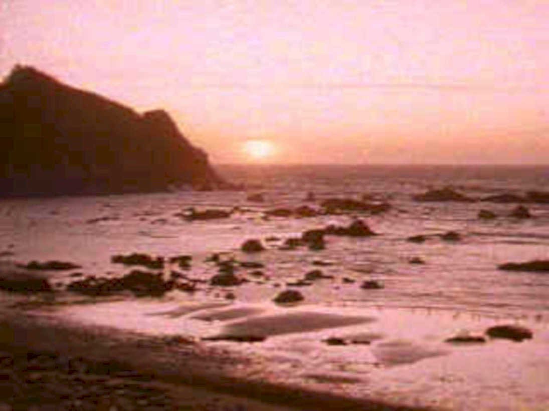 sunset beach rocks 11980s 1990s A4 Photo Print