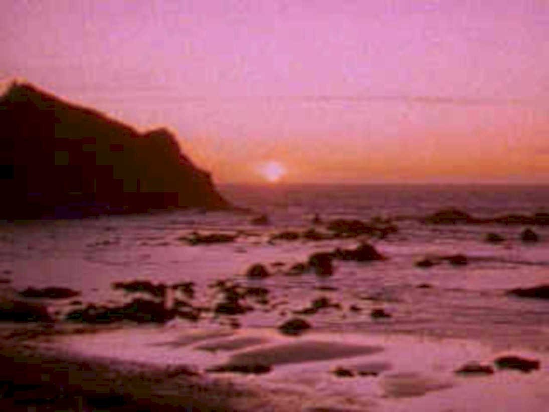 sunset beach rocks 21980s 1990s A4 Photo Print