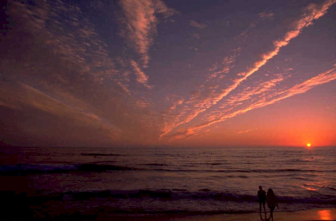 sunset beach silhouette 3 1980s 1990s A4 Photo Print 42