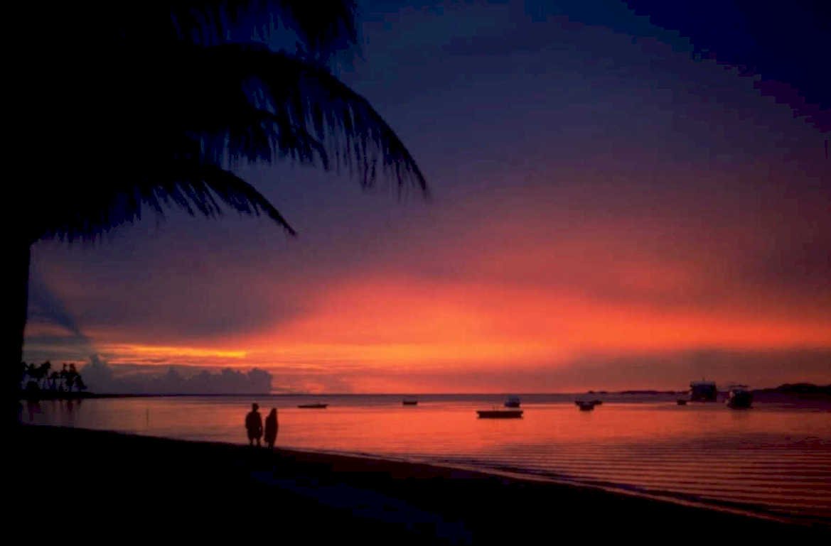 sunset beach silhouette 3 1980s 1990s A4 Photo Print 43