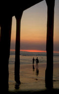 sunset beach silhouettes 1980s 1990s A4 Photo Print 42