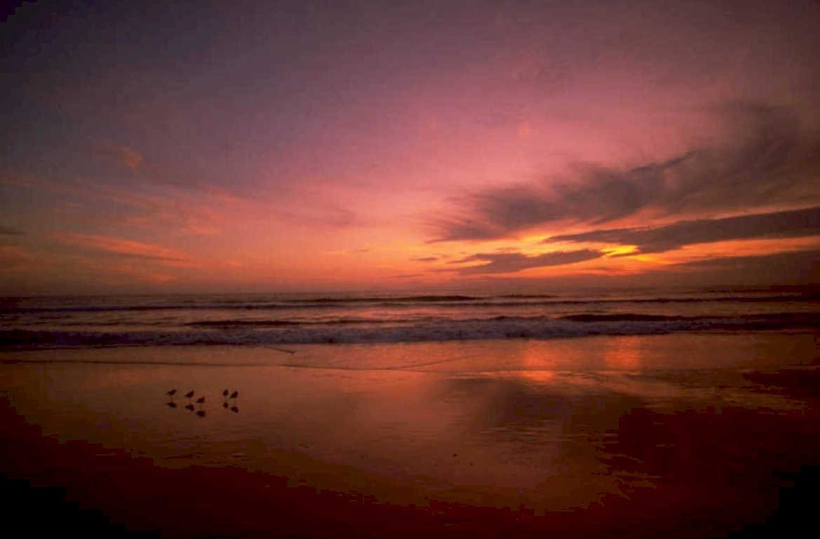sunset beach sky 1 1980s 1990s A4 Photo Print