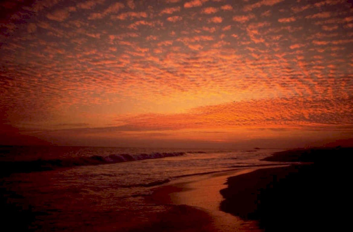 sunset beach sky 3 1980s 1990s A4 Photo Print