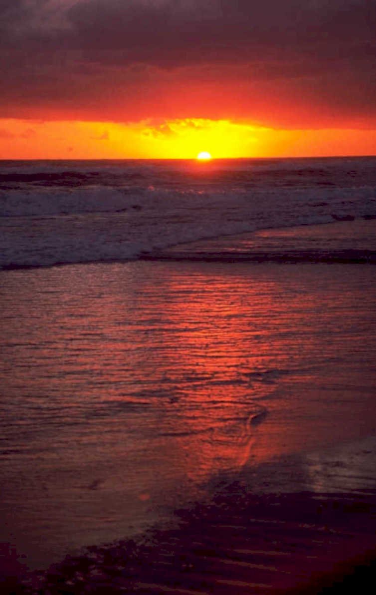 sunset beach waves 1 1980s 1990s A4 Photo Print