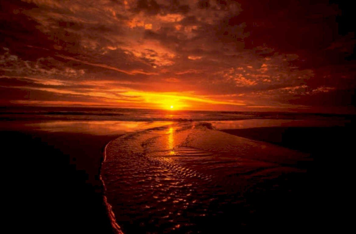 sunset beach waves 2 1980s 1990s A4 Photo Print 42