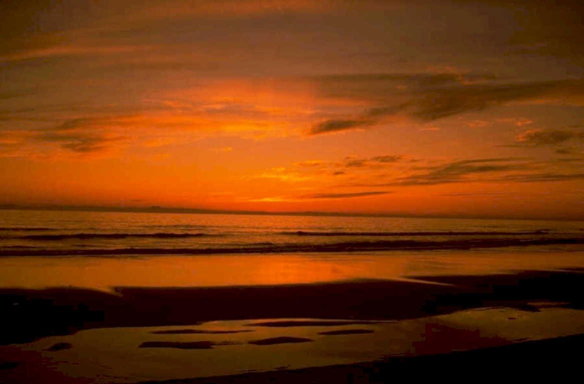 sunset beach waves 3 1980s 1990s A4 Photo Print