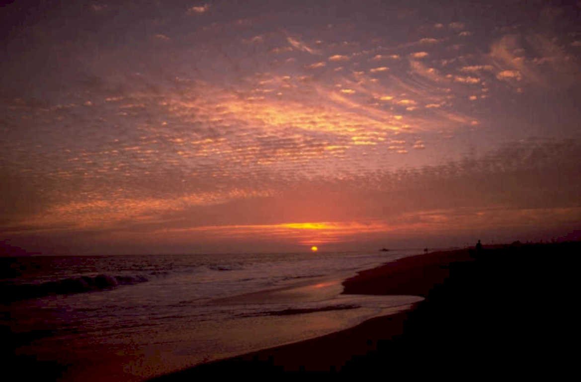 sunset beach waves 5 1980s 1990s A4 Photo Print