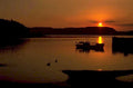 sunset boat reflection 1980s 1990s A4 Photo Print 42
