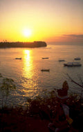 sunset boats bali 1980s 1990s A4 Photo Print