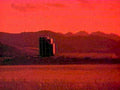 sunset building mountains1980s 1990s A4 Photo Print
