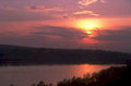 sunset city river 1980s 1990s A4 Photo Print