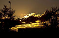 sunset cityscape clouds Vintage A4 Photo Print