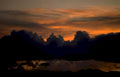 sunset clouds lake Vintage A4 Photo Print