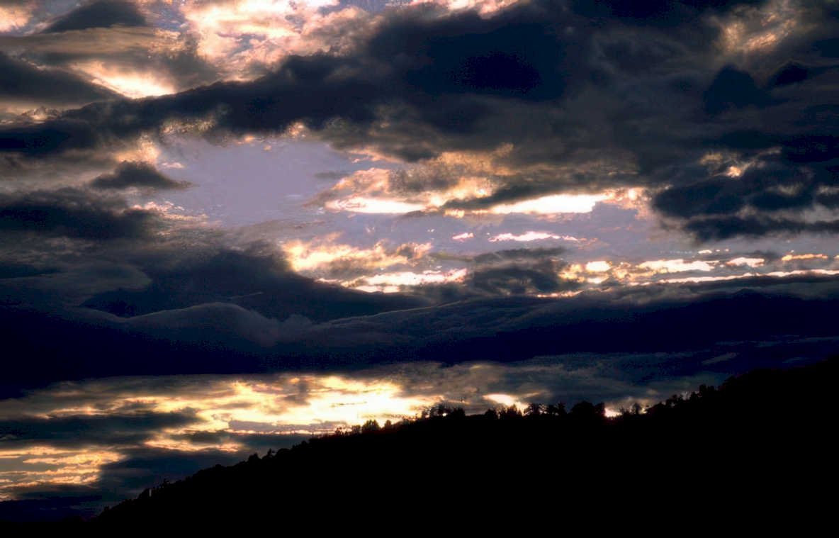 sunset clouds mountains 1 Vintage A4 Photo Print