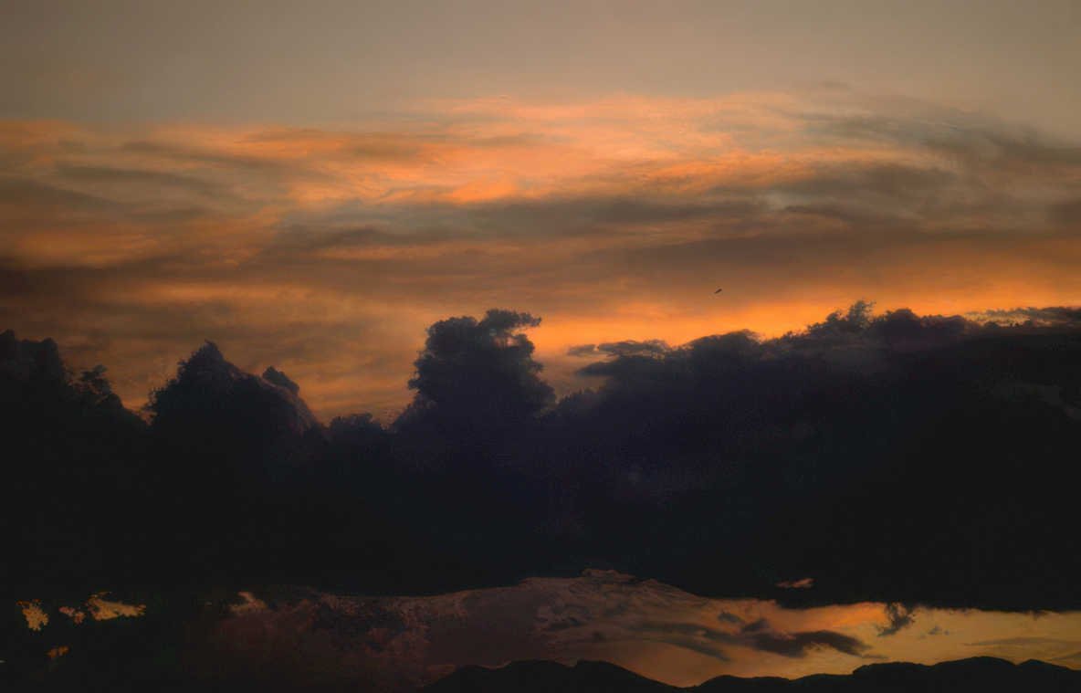 sunset clouds mountains 2 Vintage A4 Photo Print