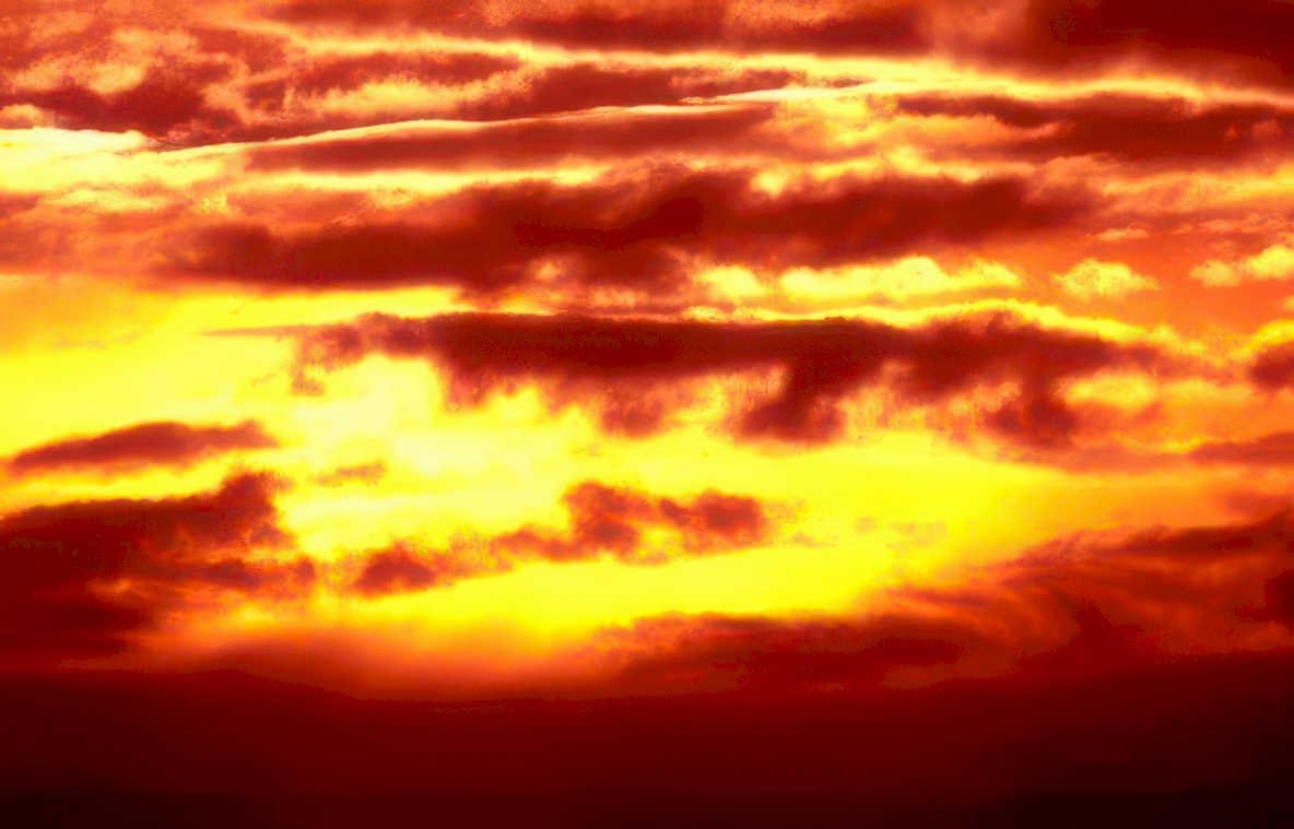 sunset clouds sky Vintage A4 Photo Print