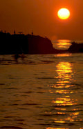 sunset coast silhouettes Vintage A4 Photo Print