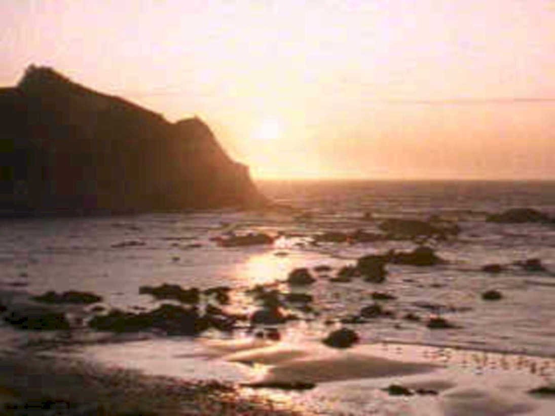 sunset coastal cliffs1980s 1990s A4 Photo Print