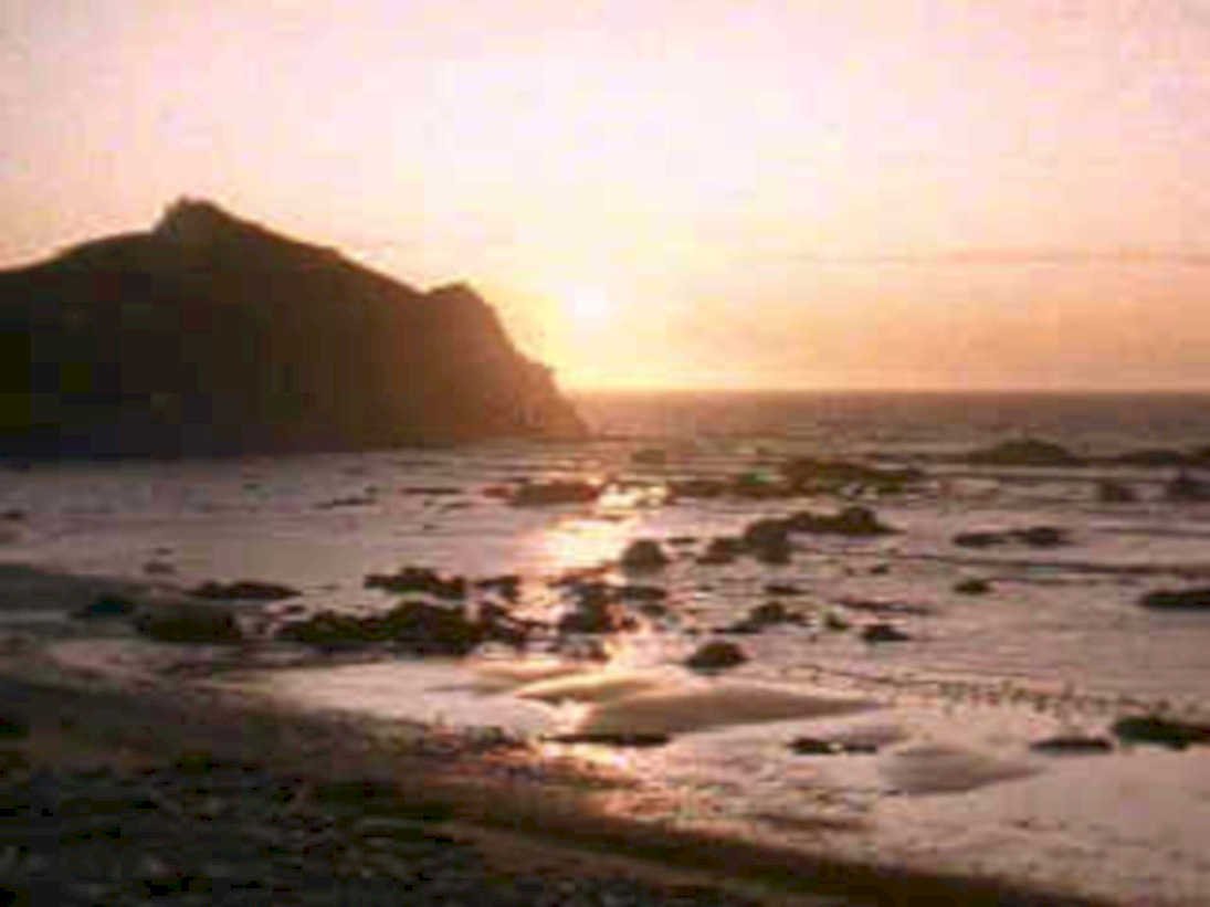 sunset coastline waves1980s 1990s A4 Photo Print
