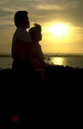 sunset couple reflection Vintage A4 Photo Print