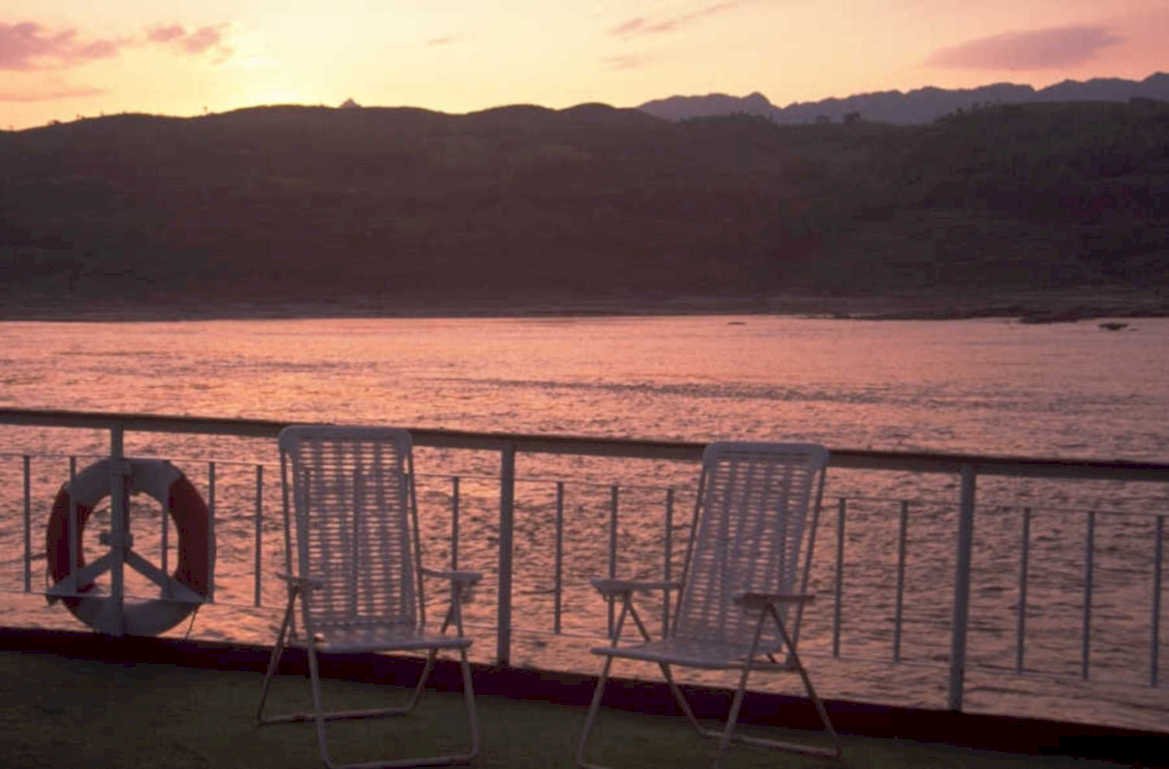 sunset cruise ship 1980s 1990s A4 Photo Print