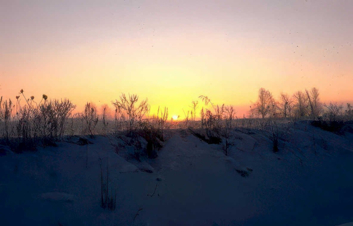 sunset dunes winter Vintage A4 Photo Print